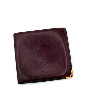 Vintage Cartier Must de Cartier Bifold Wallet - Authentic - Burgundy leather
